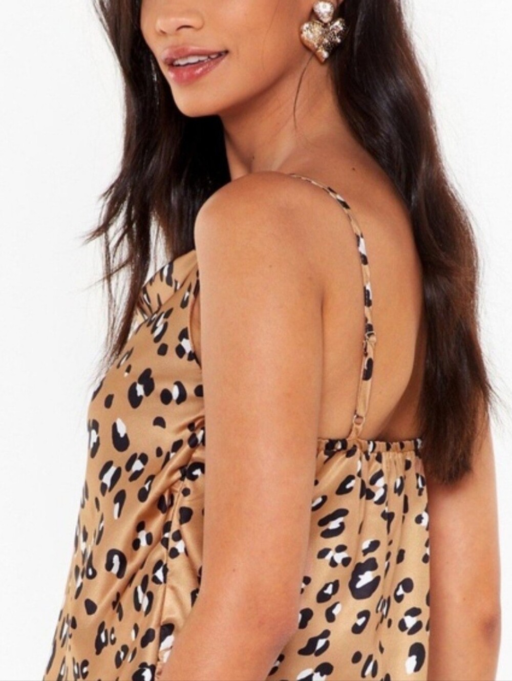 Nasty Gal *New* Leopard Print Cowl Sleeveless Camisole Blouse Top